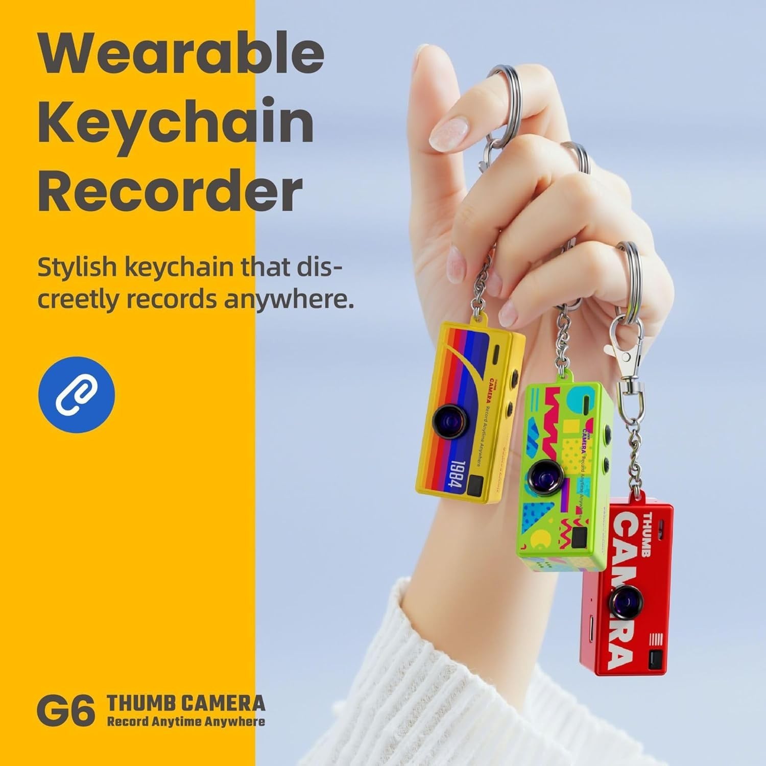Mini Keychain Camera Portable G6 Thumb Camera 1080P HD Video Recorder ...