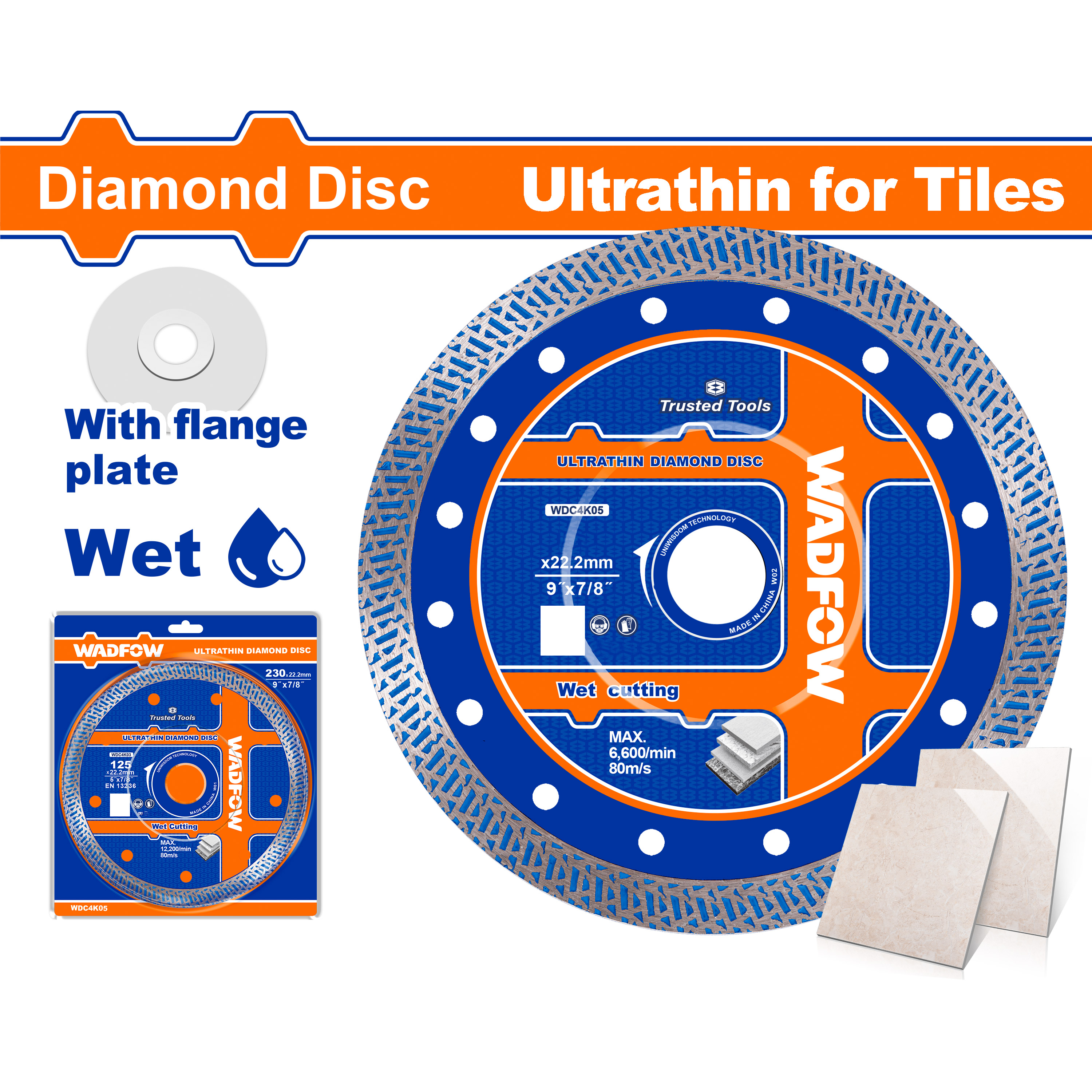 Wadfow Wet & Dry Ultrathin Diamond Disc For Bricks Limestone Stone 4-7 ...