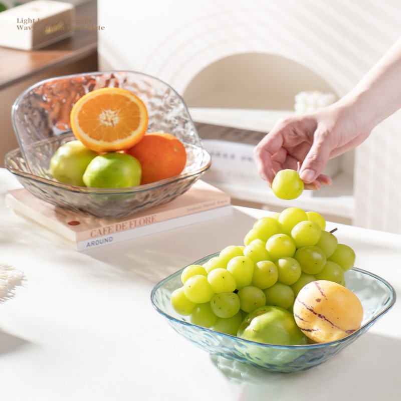STL 3/6 pcs 20cm Plastic Fruit Bowl Elegant Clear Centerpiece for ...