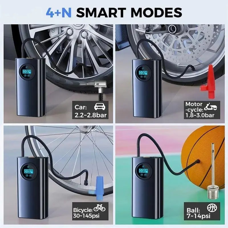 Portable Tire Inflator Digital Car Bicycle Pump Air Compressor Fast ...
