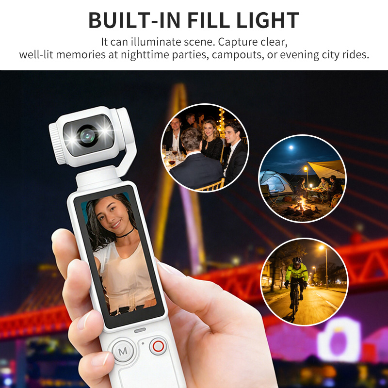 2.5K Handheld Action Camera With Auto Focus & Fill Light Pocket Camera ...