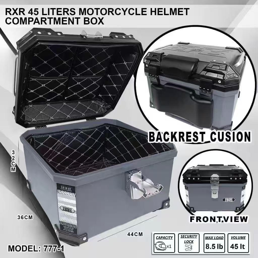 RXR Top Box 45 liters For Motorcycle Anti Scratch Alloy Top Box ...