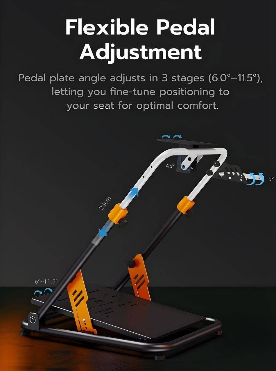 PXN A11 Gaming Racing Wheel Foldable Stand Heavy‑Duty Adjustable Steel ...