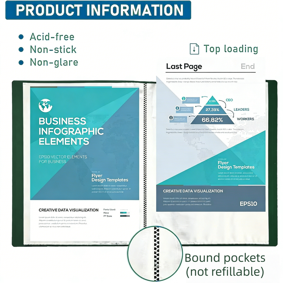 Long Clear Book Clear Sheets Protectors 30/60/80/100 Pages Portfolio ...
