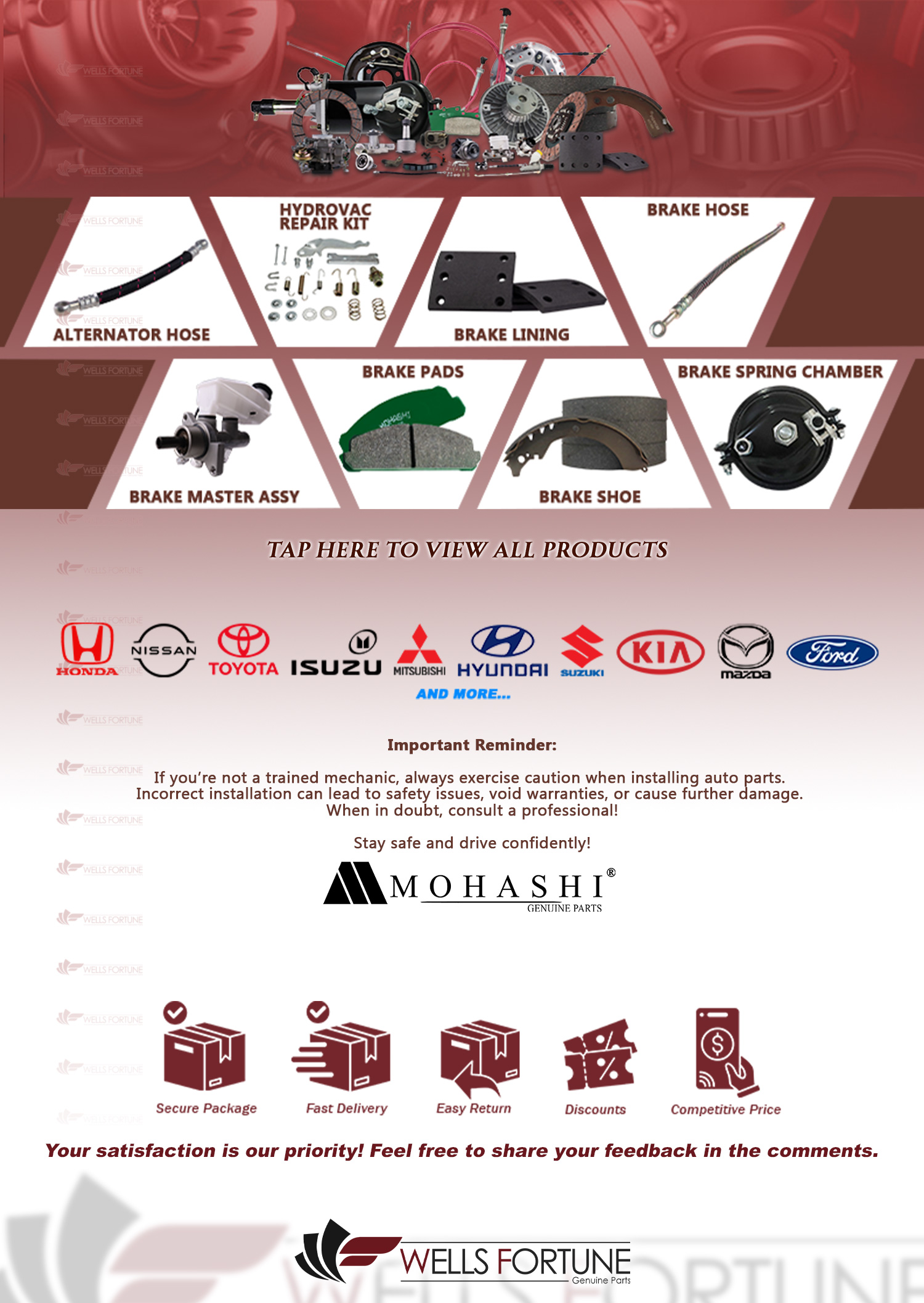 HINO H07D / H06C LONG BRAKE BOOSTER HYDROVAC ASSEMBLY MOHASHI MBH-253 ...
