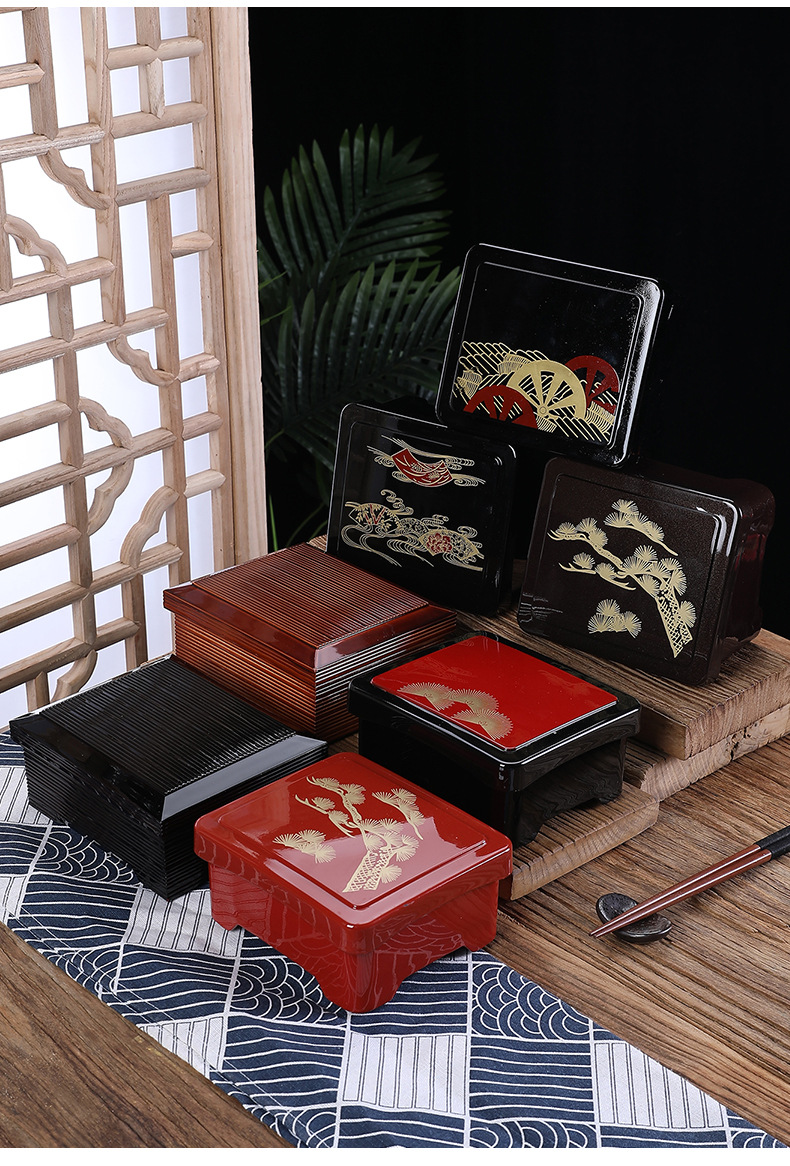 Japanese Lacquer Unagi Bento Box Sushi Bento Container Lunch Box Black ...