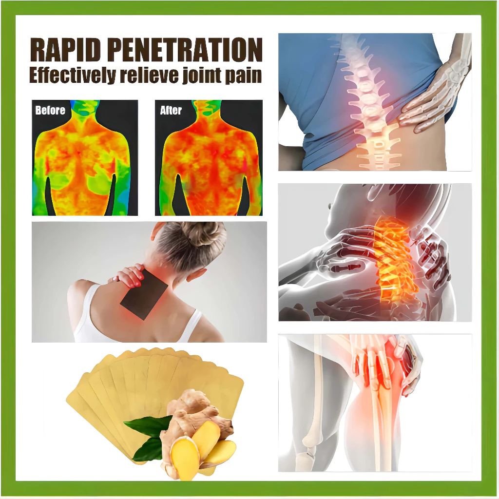500PCS Ginger Therapy Patch 8H Monsoon-Proof Pain Relief Breathable and ...