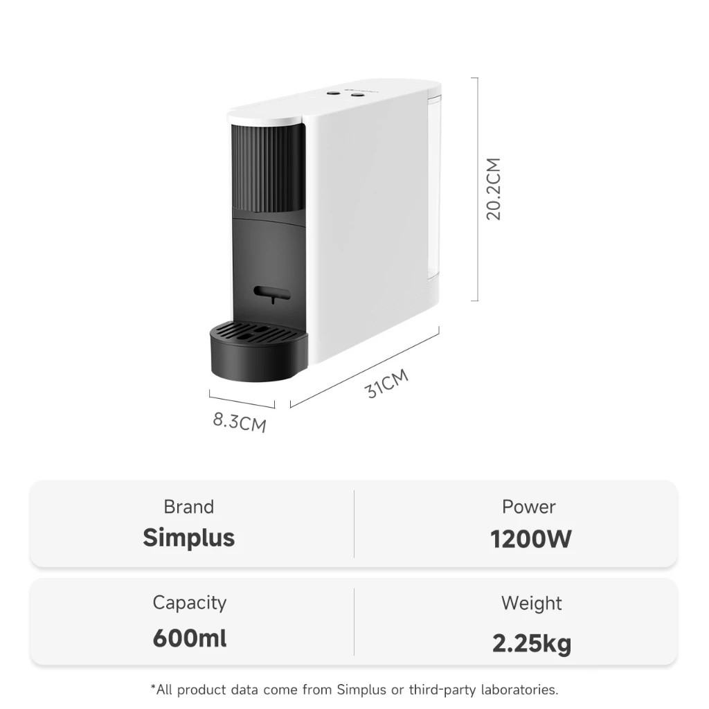 Simplus Coffee Maker 20Bar Nespresso Capsule Coffee Machine 2-Cup Size ...