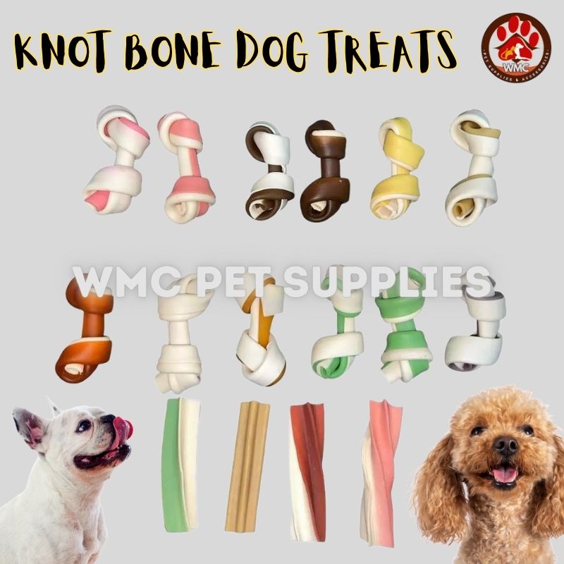Knott Bone Rawhide Chew Bone Knot Treat Dog Chew | Shopee Philippines