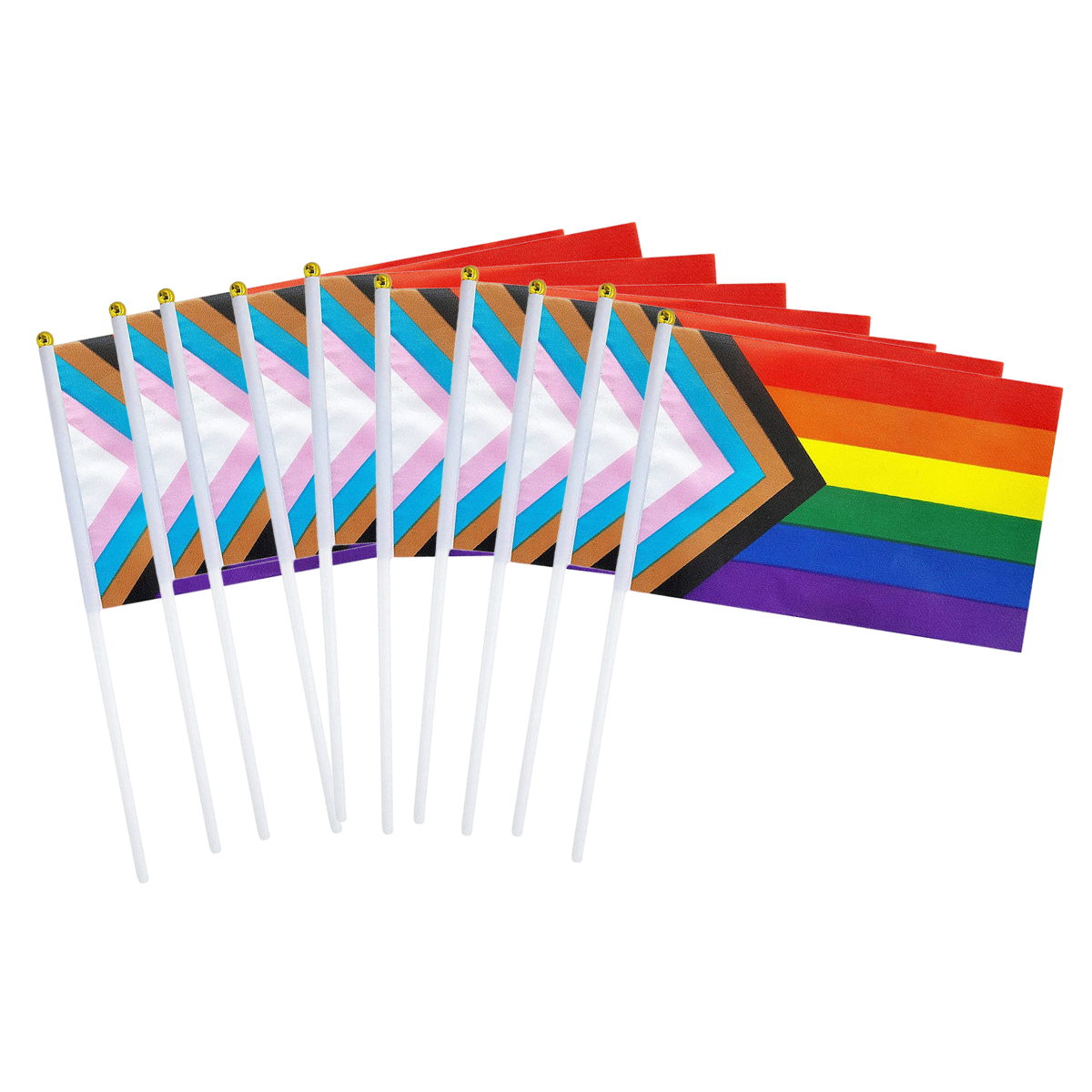 10Pcs/Set Mini Handheld Flag Racing Flag Solid Flaglets with Stick ...