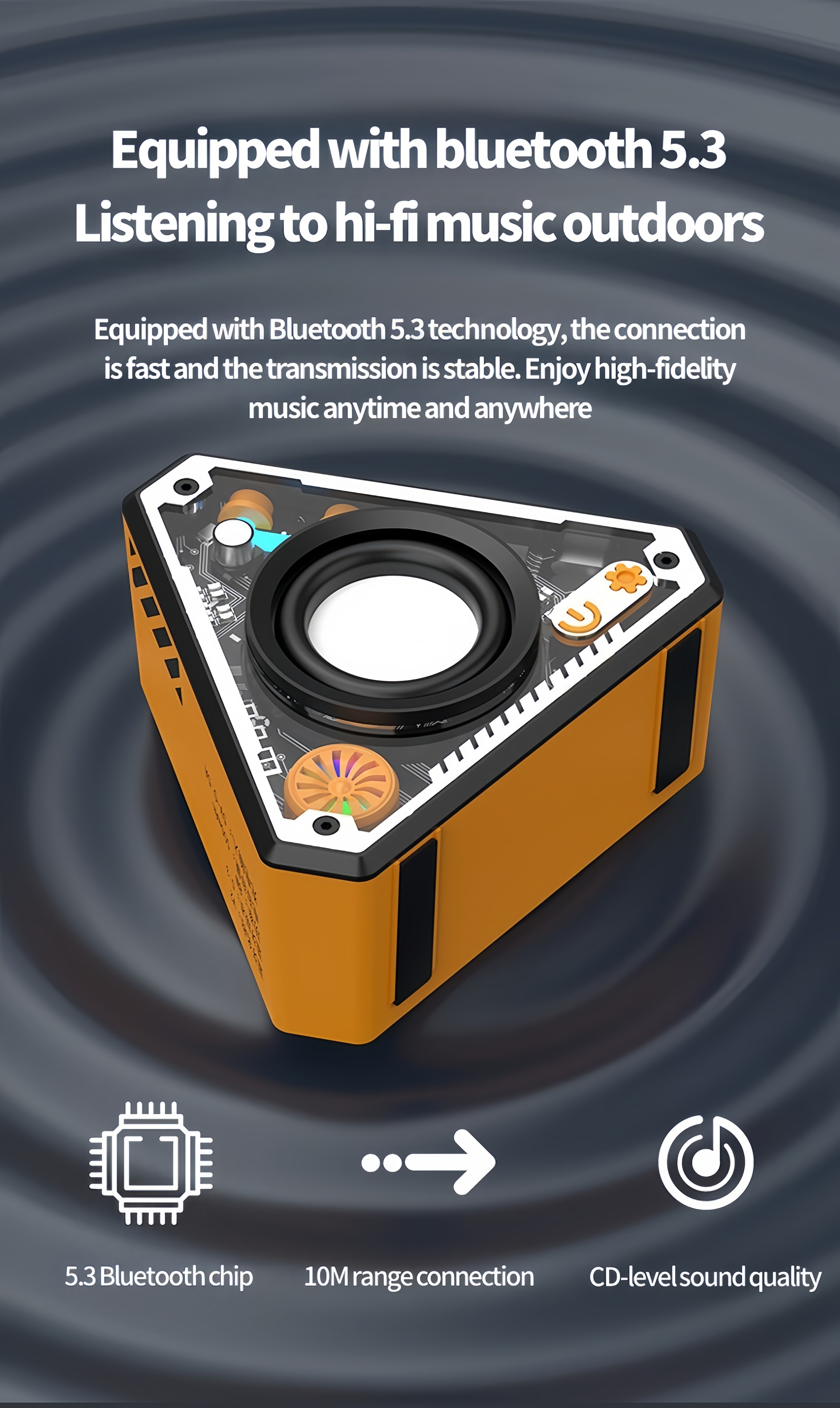 Wireless Bluetooth Speaker RGB Light Portable subwoofer HiFi surround ...