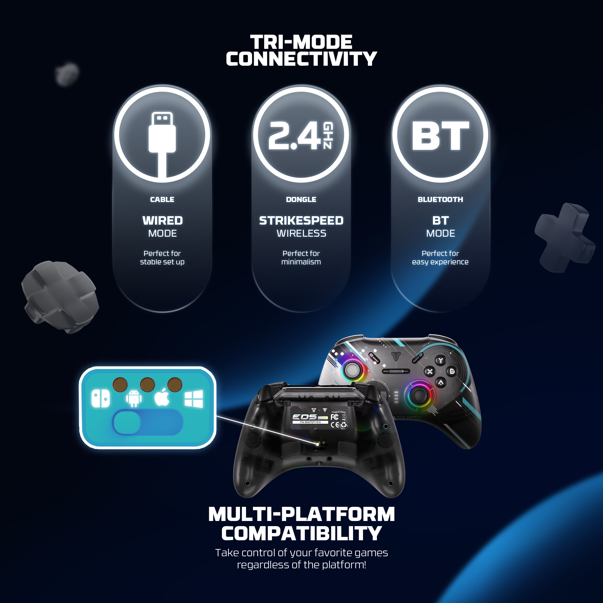Fantech EOS PRO II S WGP15V2S Wireless Gamepad Controller with Hall ...