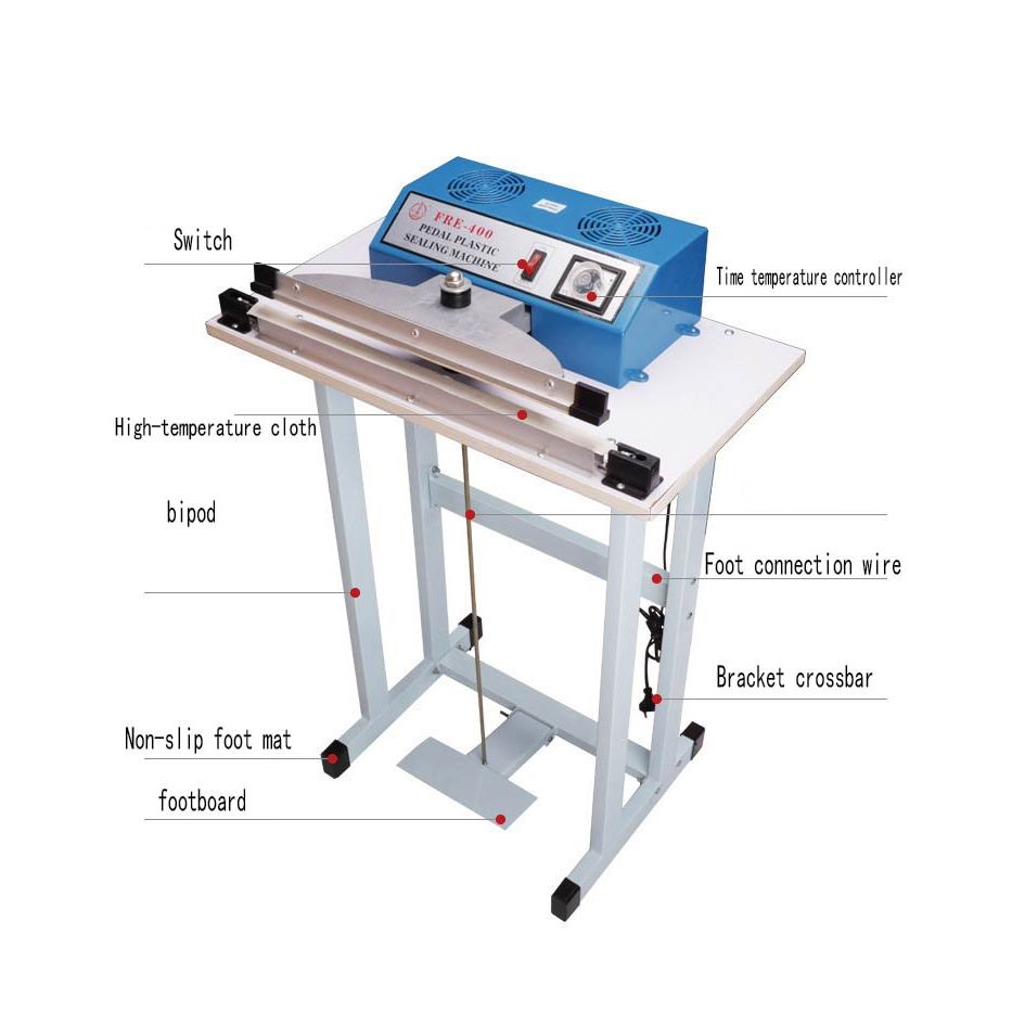 Foot Operated Sealing Machine 500℃ Fast Heat 30Bags Per Minute ...