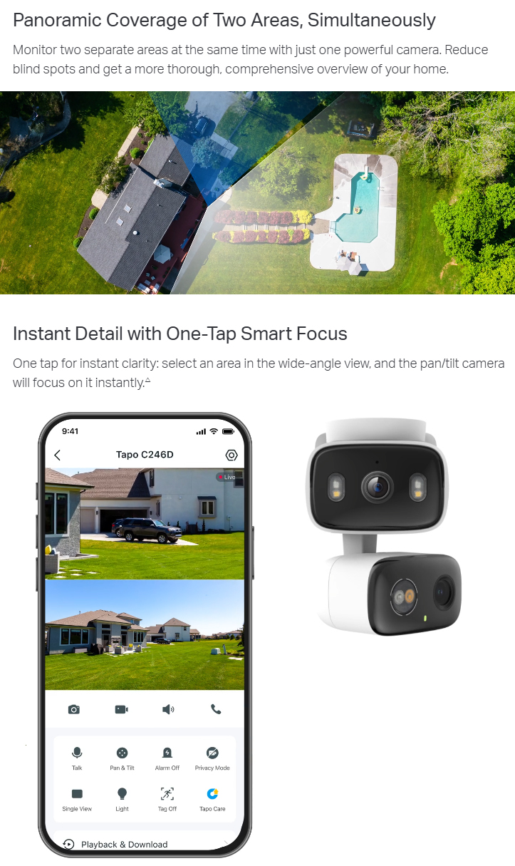 Tapo Official Store | TP-Link | C246D | Indoor/Outdoor | Dual Lens ...