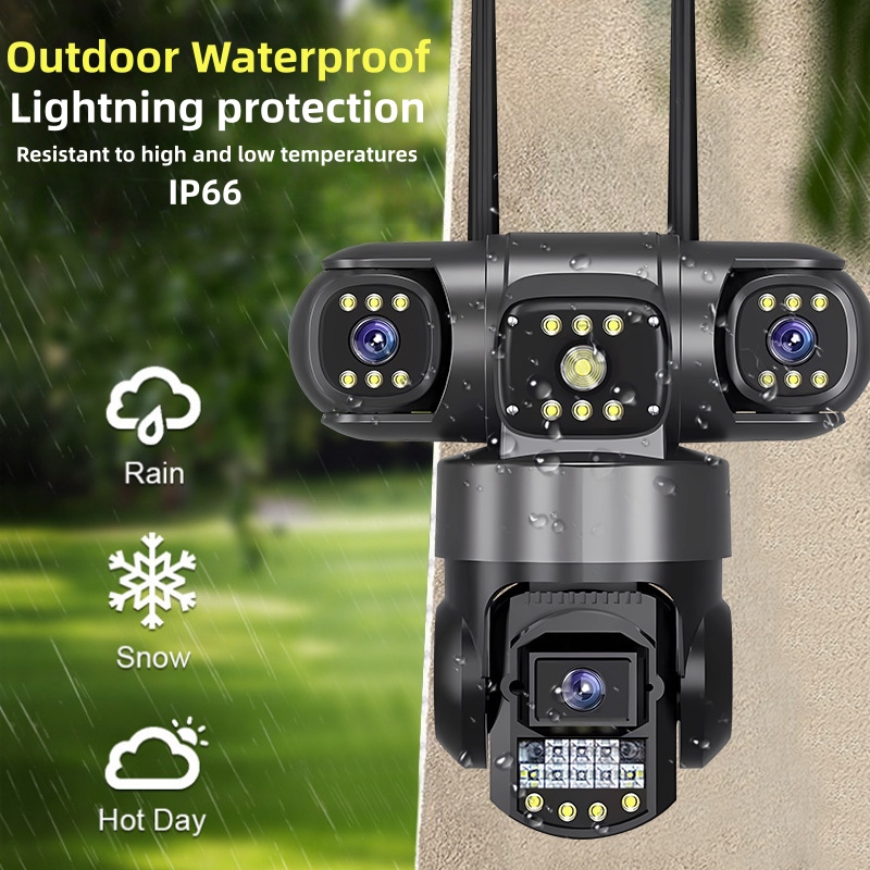 GeRRiT V380 PRO, 4K, 8MP, PZT, CCTV, Telecamera di Sicurezza IP, Telecamera di monitoraggio Esterno WiFi Wireless, monitoraggio e AI (Color : Plug, Size : WiFi Camera