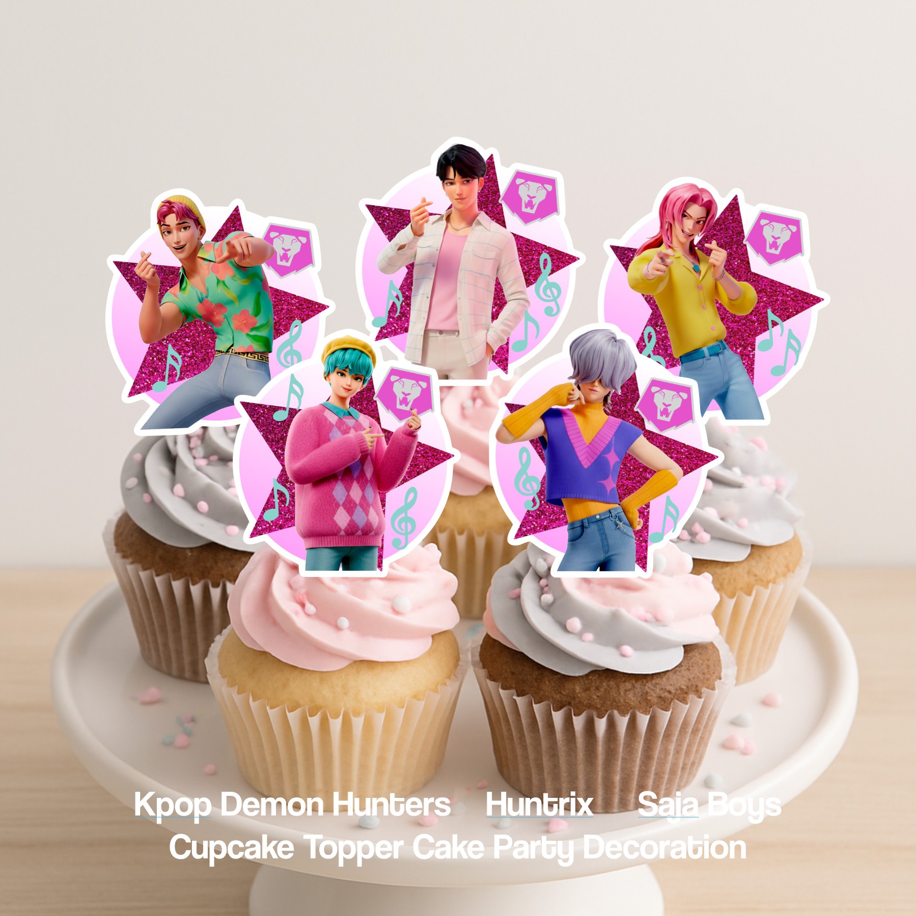 11pcs Character Printed Cake Decoration Huntrx Demon Hunter Kpop Cake ...