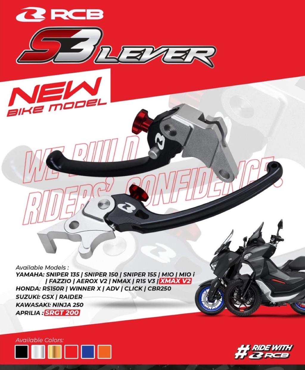 RCB Racing Boy S3 Alloy Lever Set for Raider 150 Carb & Fi | Shopee ...