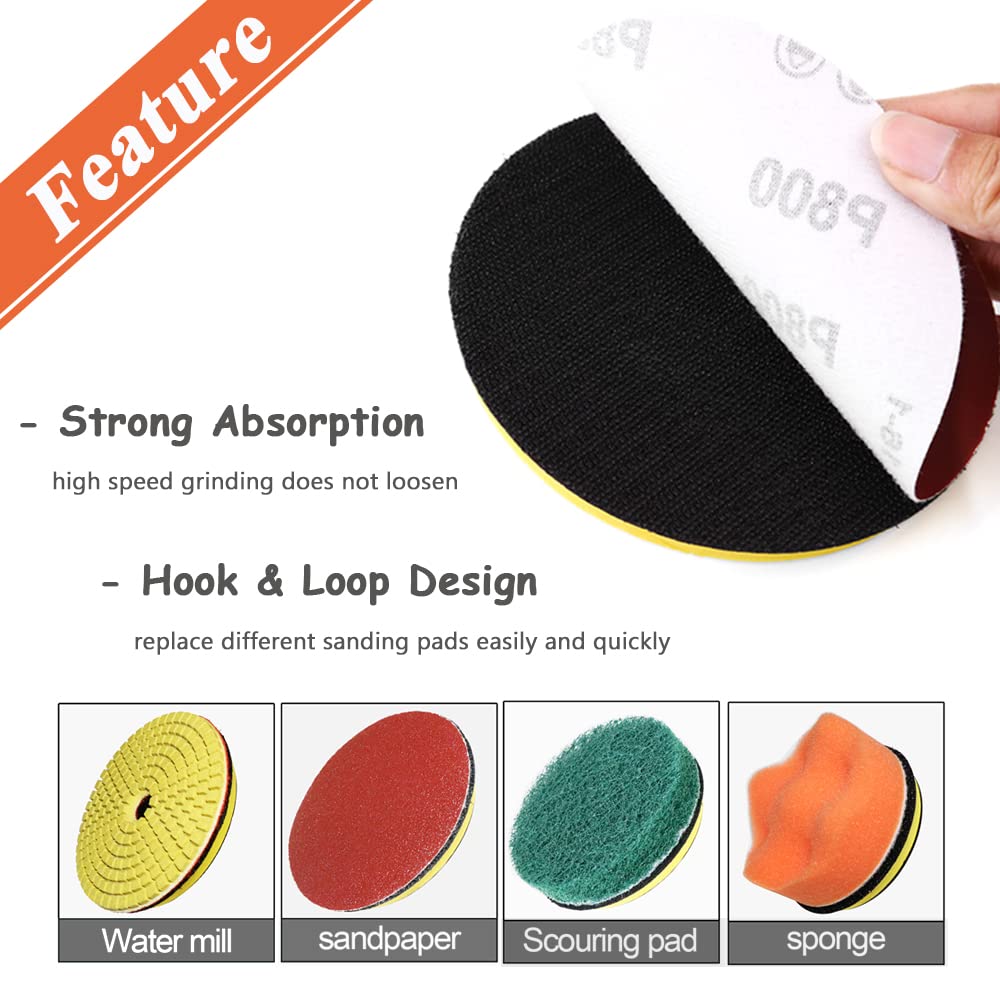 Backing Pad 4 inches 100mm Hook and Loop M10 w/ Drill Adaptor Sanding ...