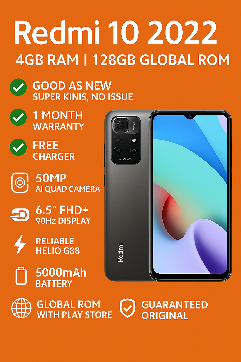 Rdmi 10 4/128GB Global Original | Shopee Philippines