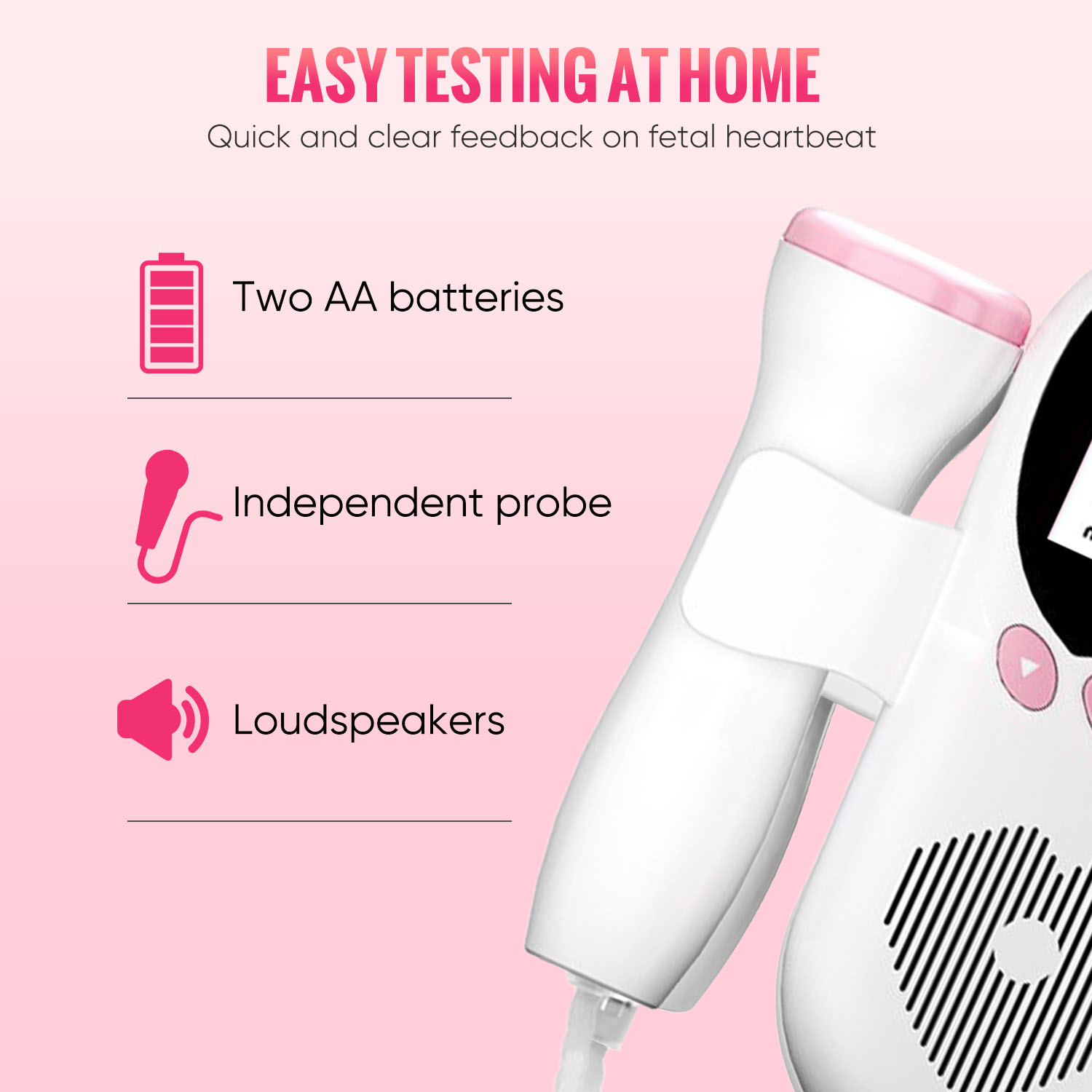 Fetal Doppler original Baby Heart Monitor Device Pregnant Women Home ...