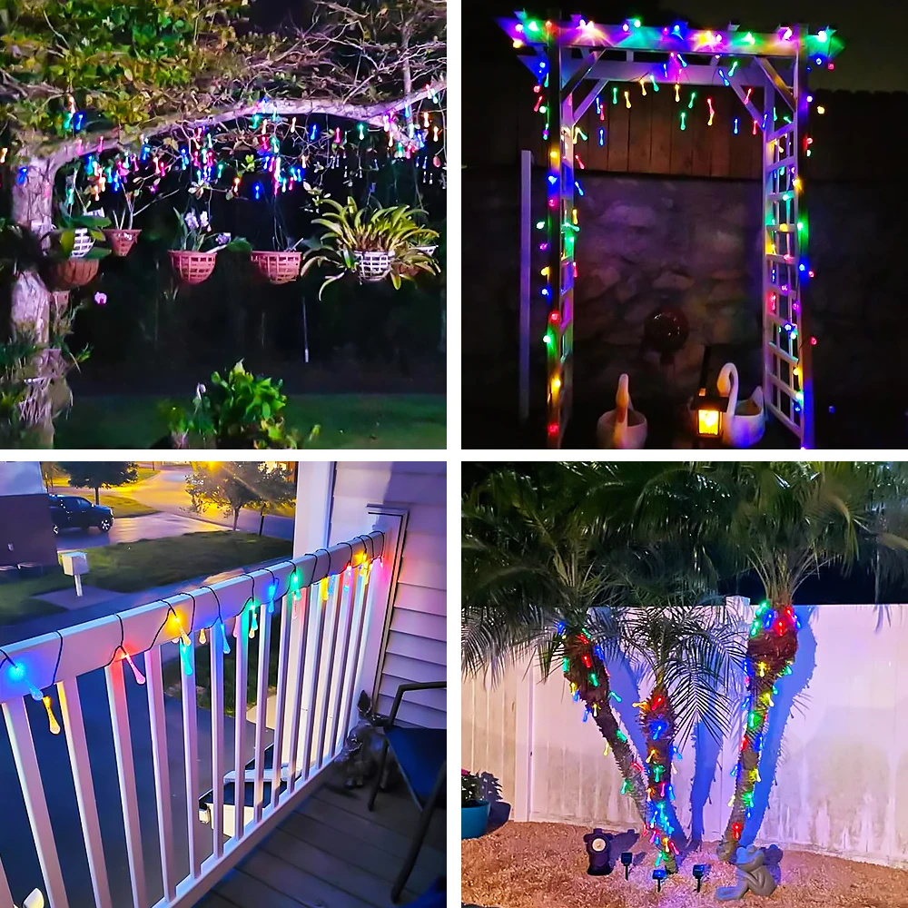 Christmas Light Solar Water Drop String Light Outdoor Waterproof IP67 ...