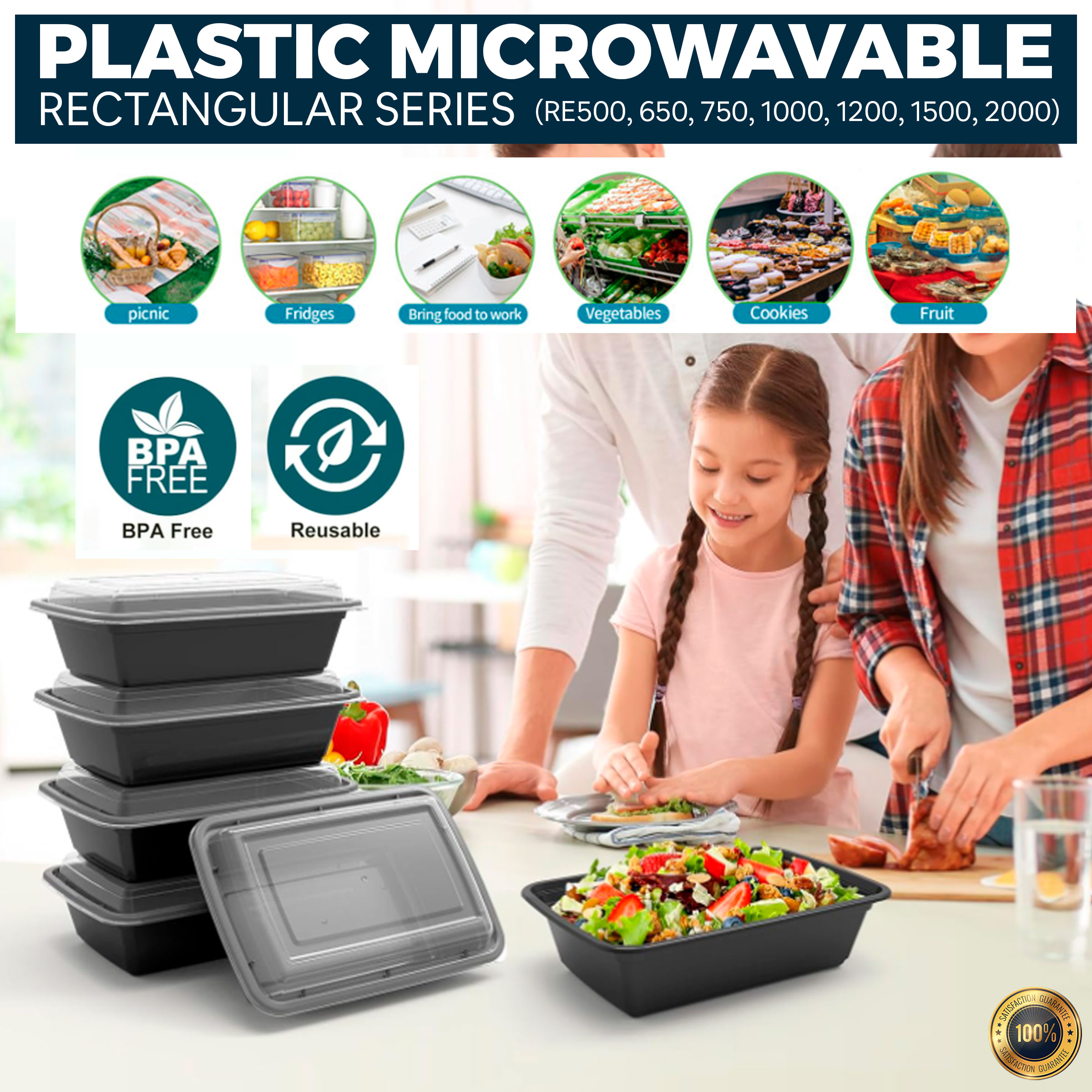 [wholesale] 300pcs/box RE500 Microwavable plastic food container / food ...