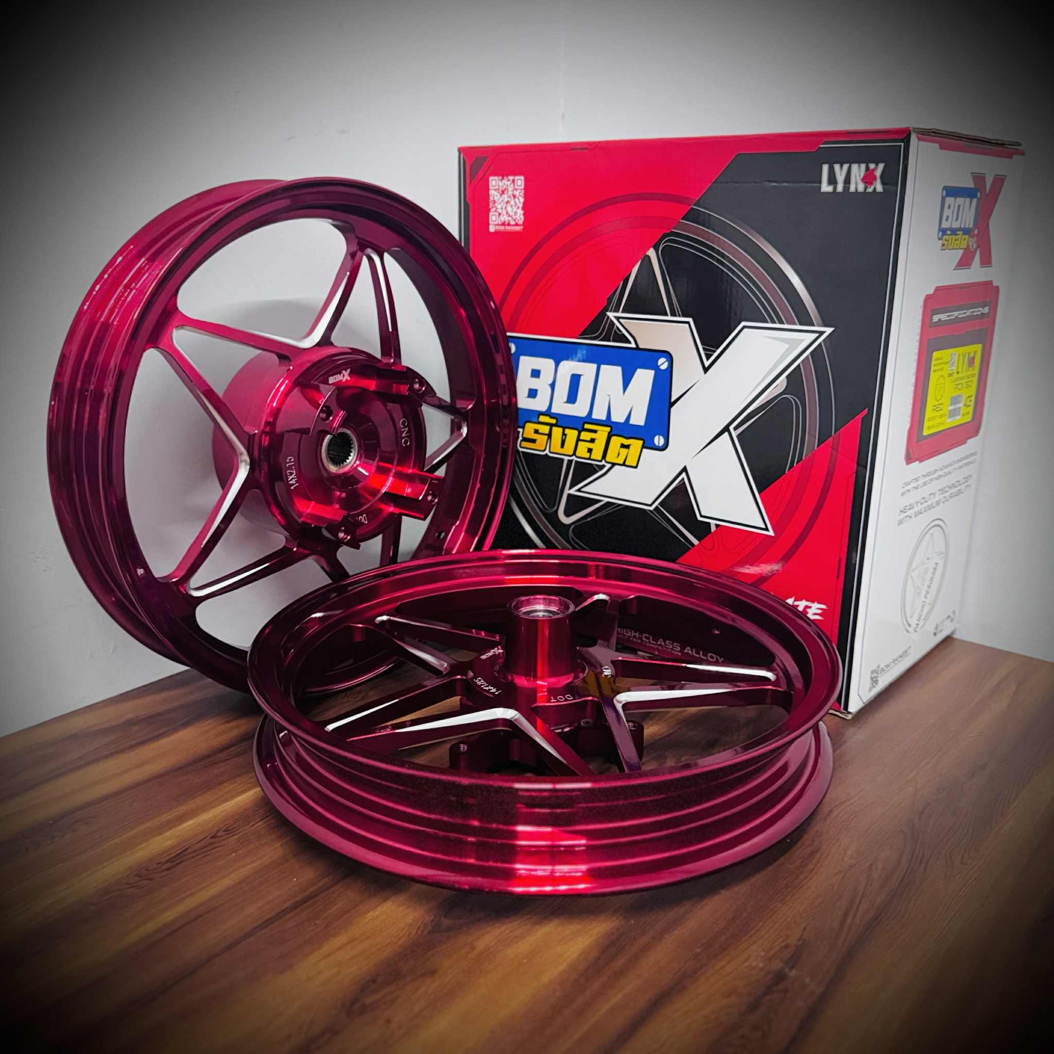 BOM RANGSIT LYNX V1 CNC STAR MAGS FOR HONDA PCX 160 SIZE FRONT: 1.85-14 ...