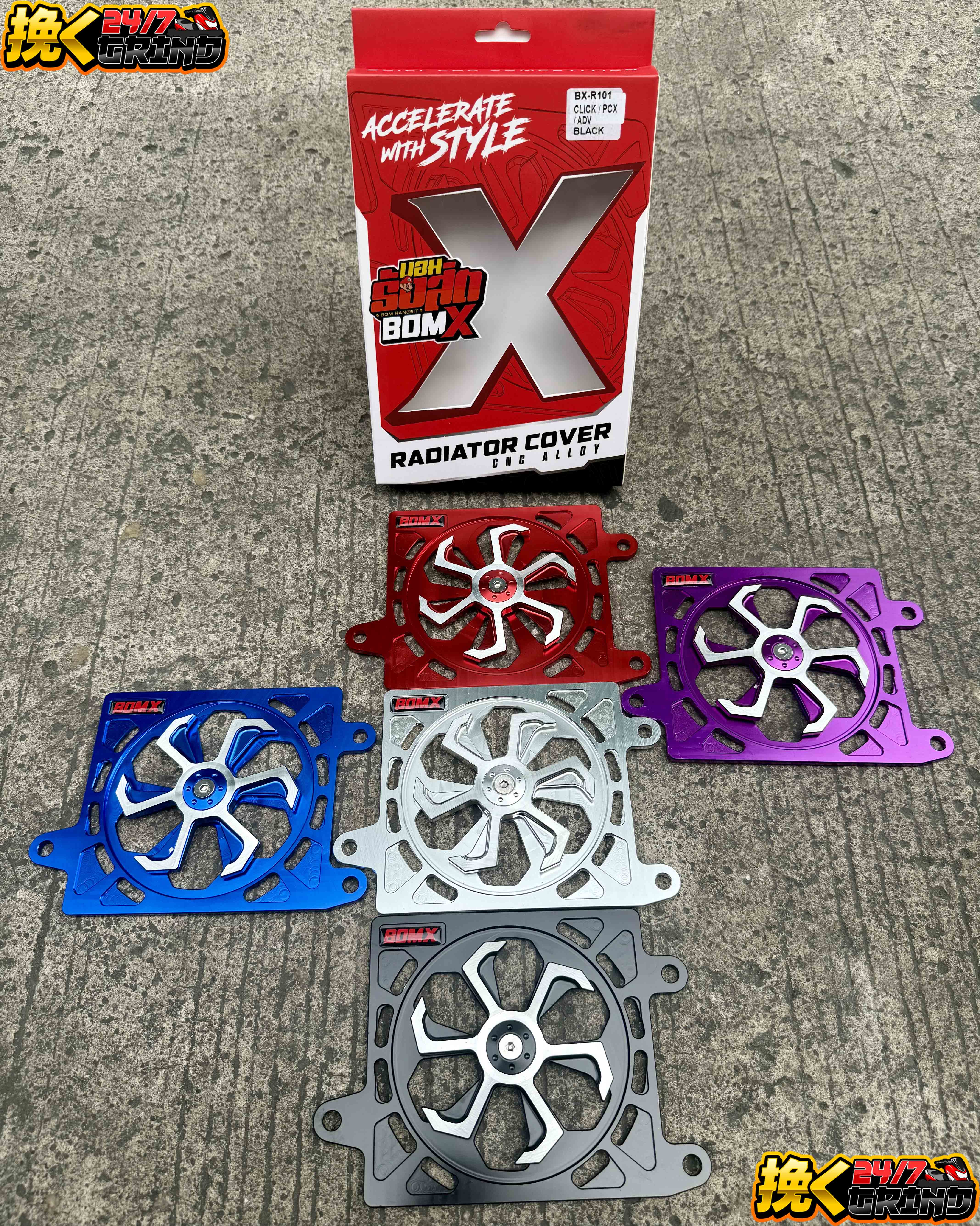 RADIATOR COVER BOMX CNC Alloy SPINNER For Click125/Click150/ADV150 ...