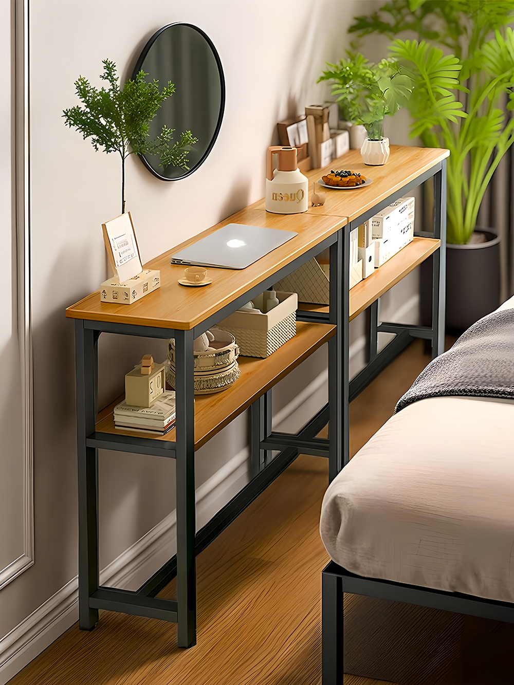 Wishroom Sofa Side Table Organizer Shelf Bed side Storage Rack Corner ...