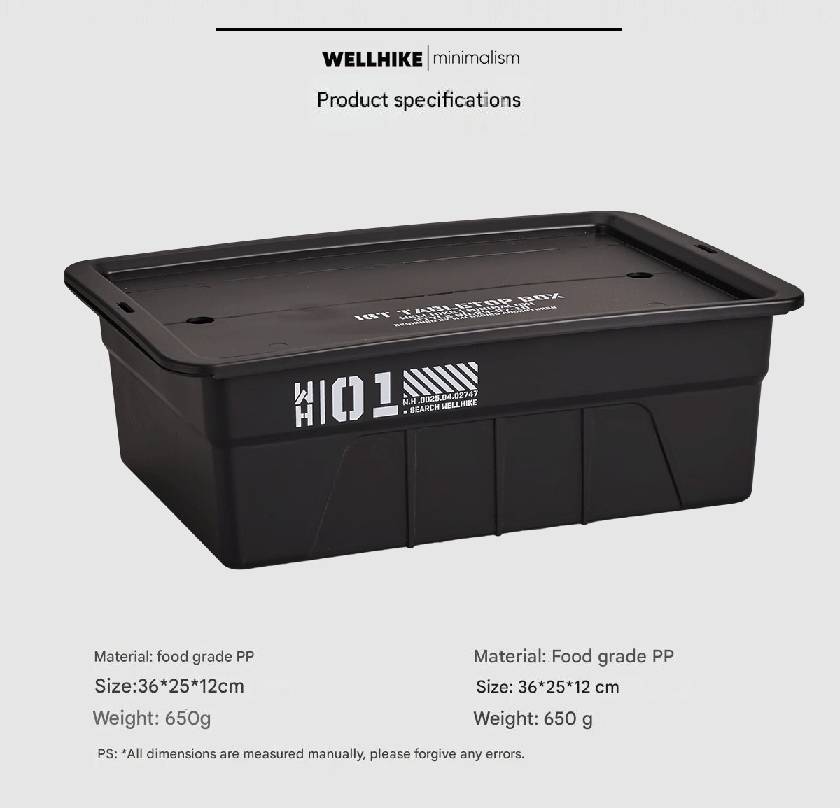 WELLHIKE Outdoor One-Unit IGT Storage Box Tea Tray Portable Stackable ...