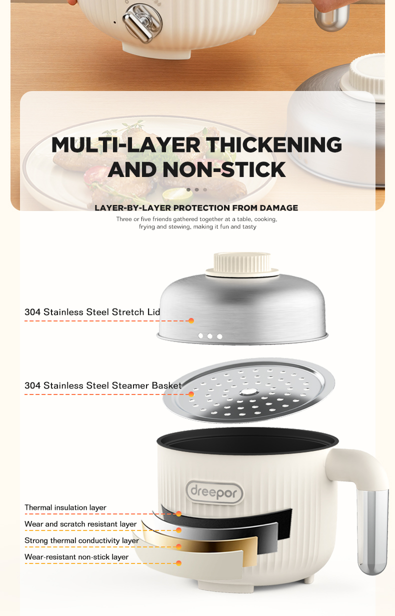 Dreepor Mini Rice Cooker 600W Rinse Stewing And Cooking Integrated ...