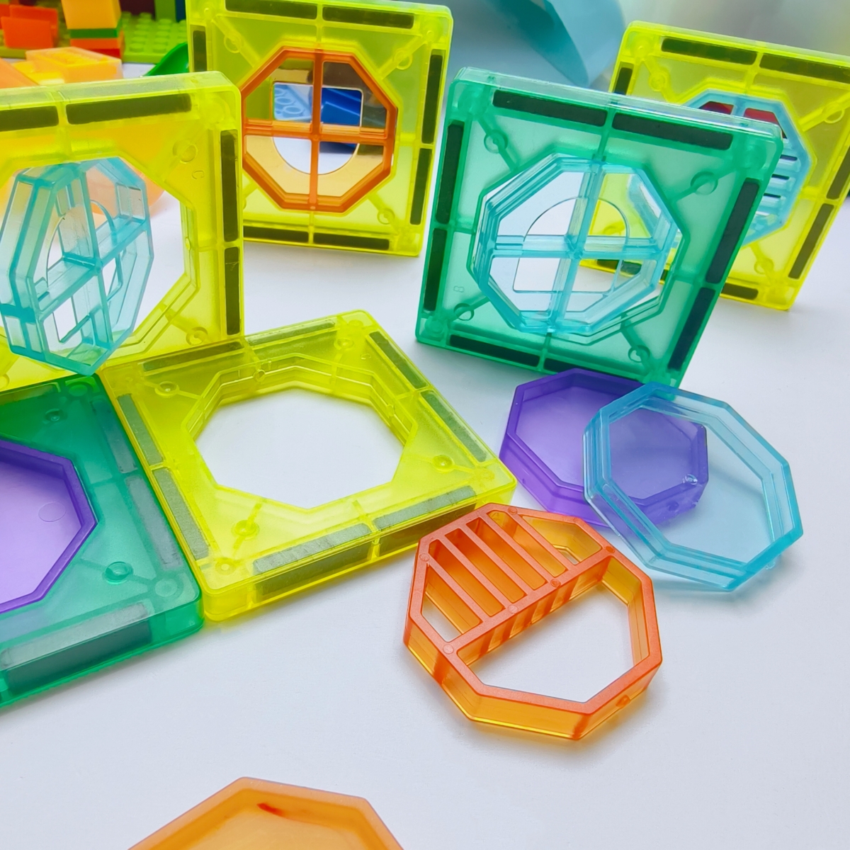 Magnet Marble Slide Toys Transparent Magnetic Tiles Race Track Building ...