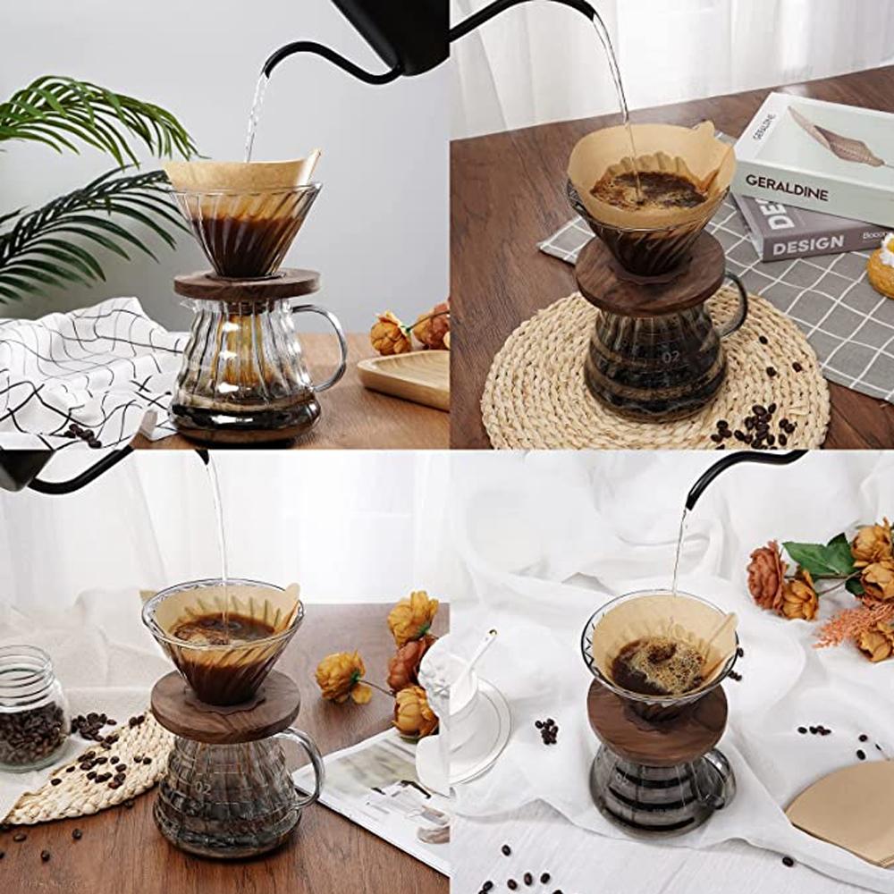 100PCS Coffee Paper Filters for Hand Pour Over, Drip Coffee & Aeropress ...
