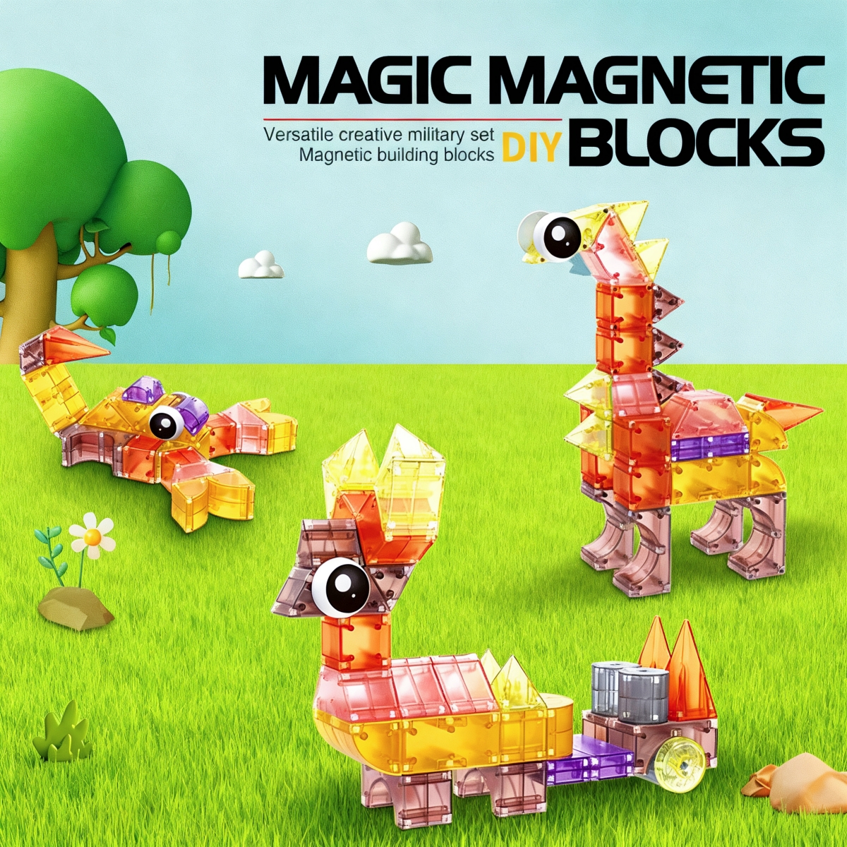 3D Magnetic Building Cubes DIY Building Puzzles STEM Toys Magnetic Toys ...