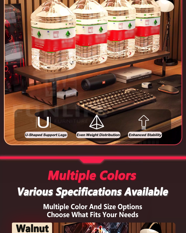 Simple Computer Monitor Stand 40/60CM Wood Steel Frame Desk Storage ...
