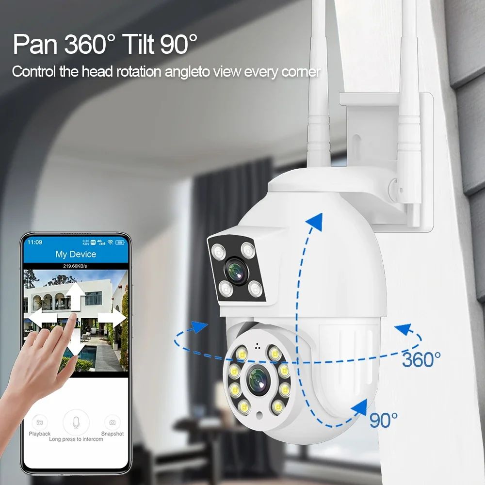 V380 Dual Lens CCTV No Needed WiFi 12MP Security IP Camera Wireless ...
