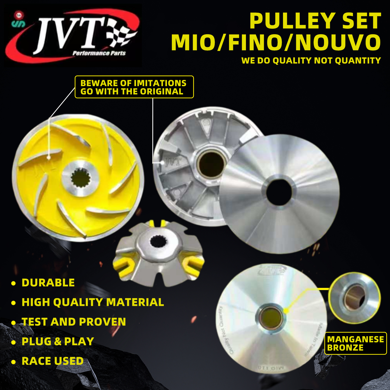 JVT Pulley Set 13.5 Degrees for CLICK125/150/MIO125 (m3)/BEAT EFi/MIO ...