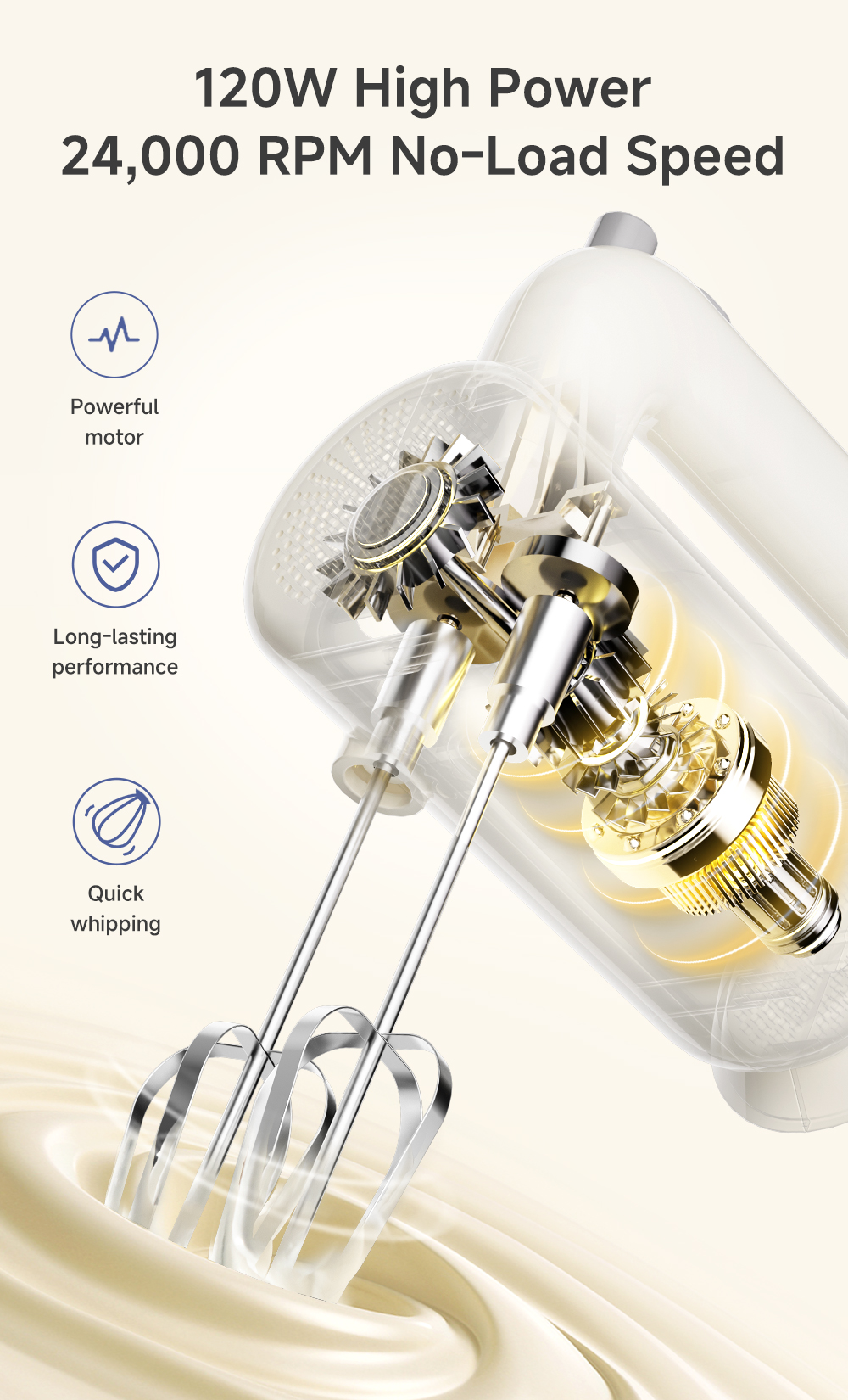 Simplus Multifunctional Electric Hand Mixer-Lightweight Cream Whipper ...