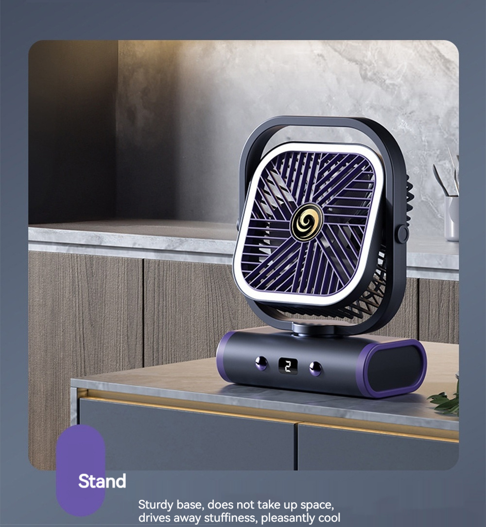 INSMART Digital Display Oscillating Desktop Fan Type-c Charging Wall ...