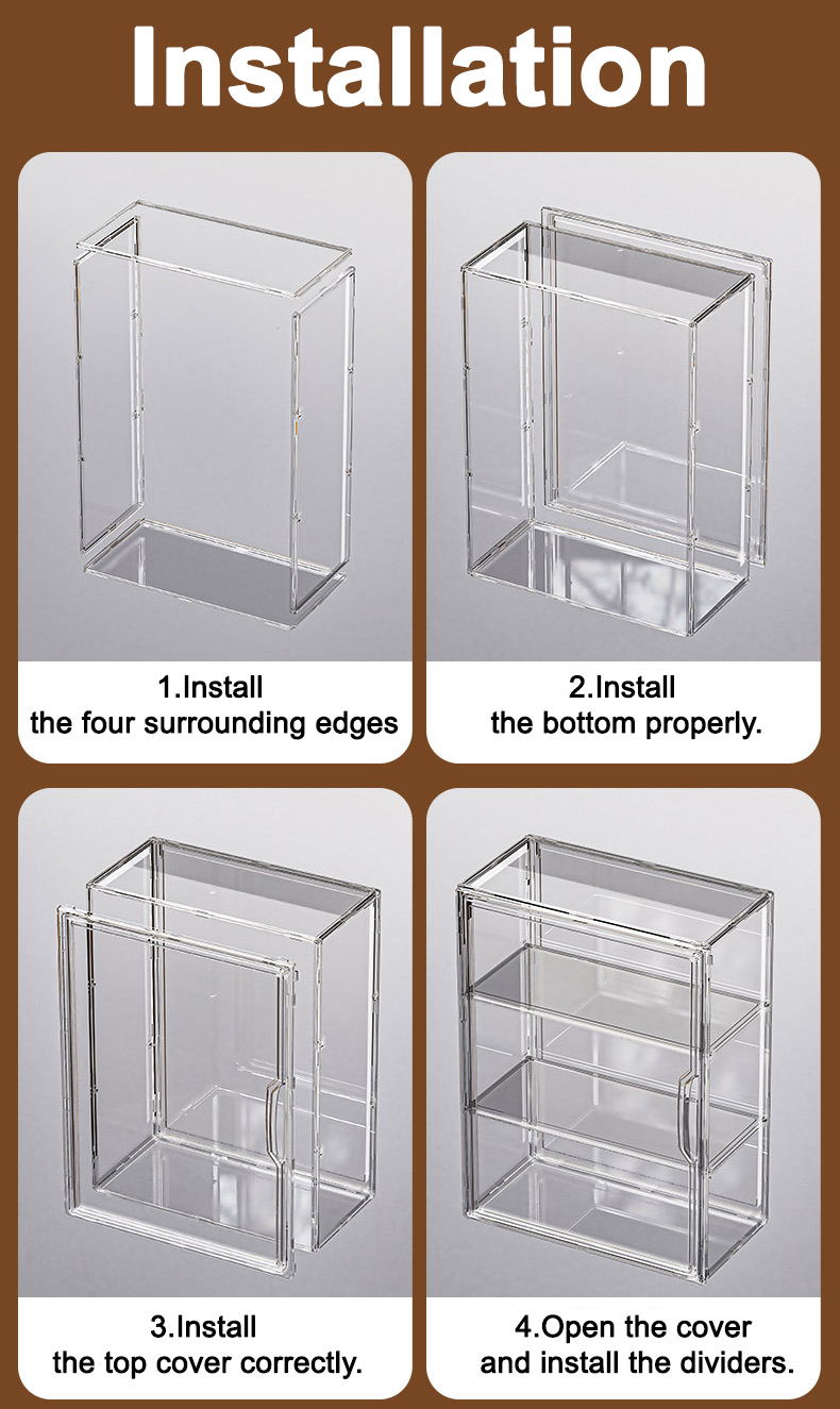 Norma Acrylic Display Case Sturdy Storage Box Desktop Organizer Box ...