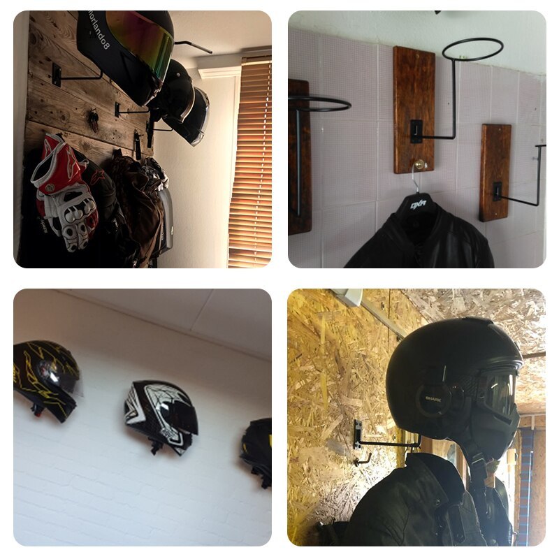 Wall-Mounted Helmet Hanger Display Rack Storage Stand for Helmets ...