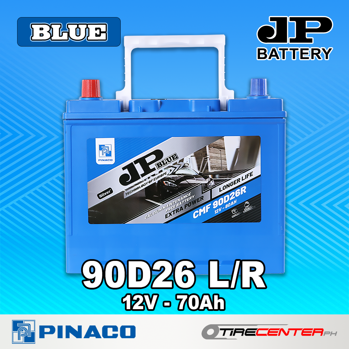 PINACO JP BLUE 90D26L / N50ZL / 2SMF Maintenance Free Car Battery, For ...