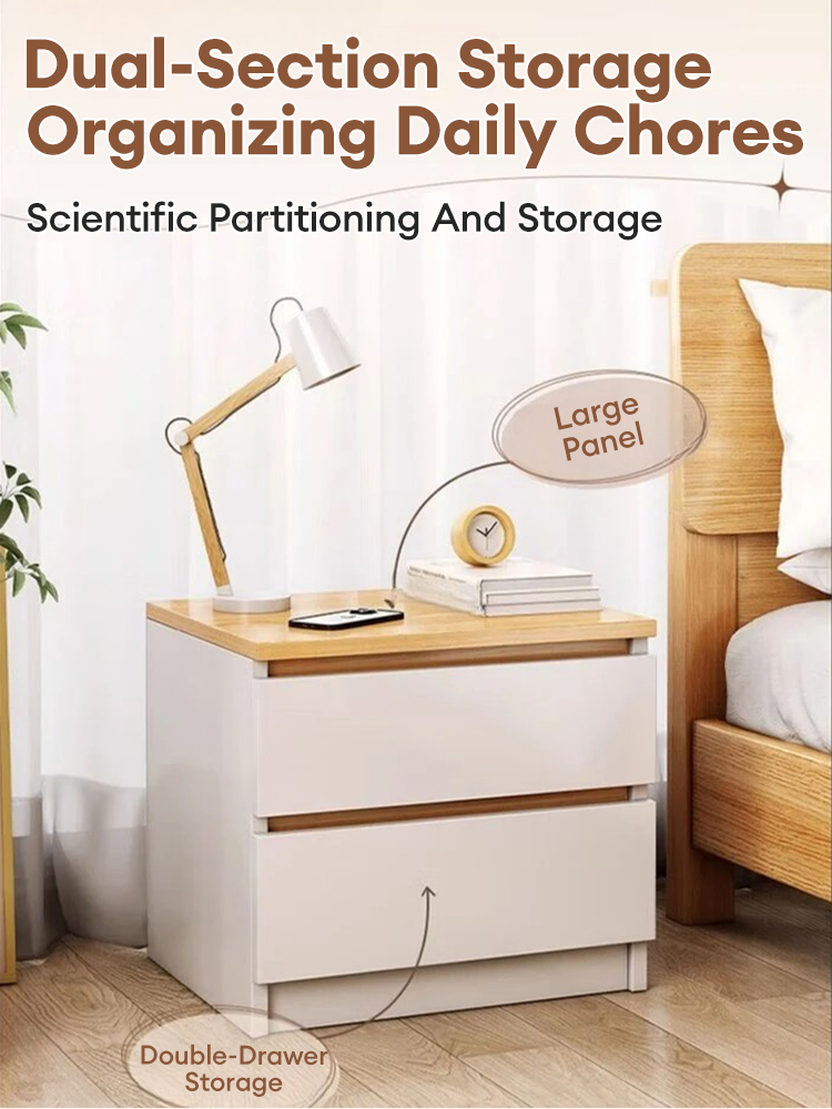 Simple Bedside Table With Drawer Minimalist Shelves Nightstand Side ...