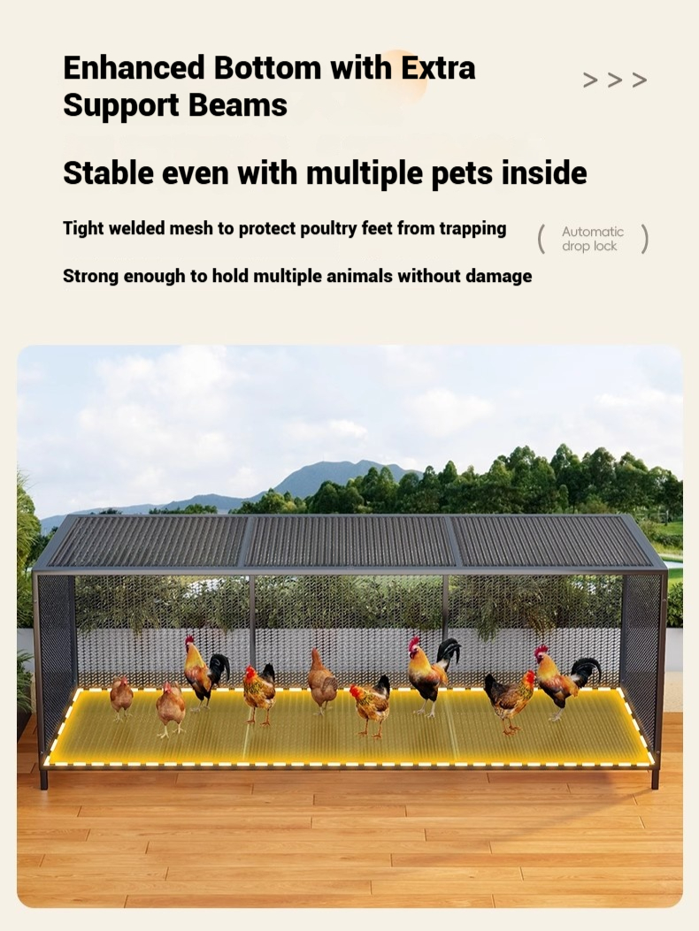 PapiPets Chain Link Chicken Coop Durable Outdoor Hen House for Poultry ...