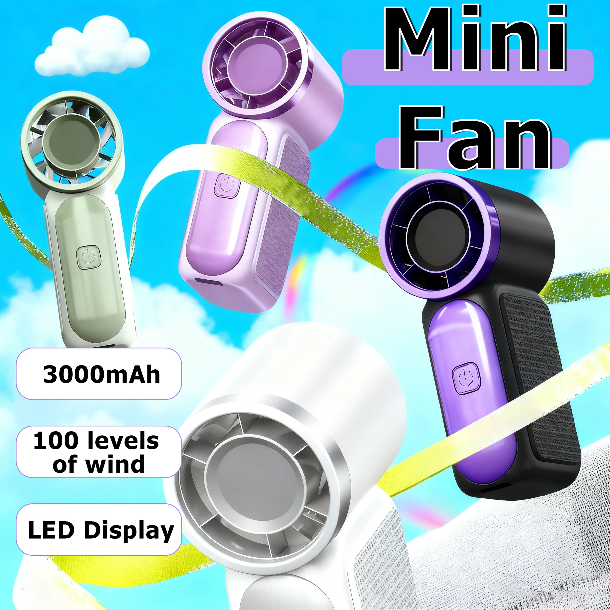 Portable USB Rechargeable Super Mini Fan High-speed Mini Turbo Fan ...