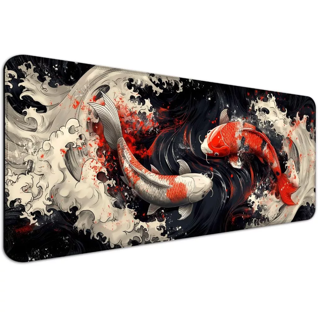 Zeus X69 Japanese Koi Fish Yin Yang Mouse Pad Extended Large Desk Mat ...