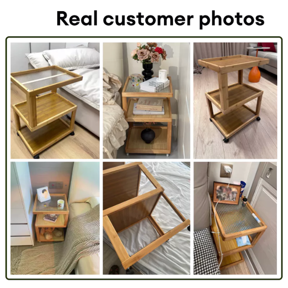 COD Movable Bedside Table Wipe Clean Modern Simple Style Bedside Table ...
