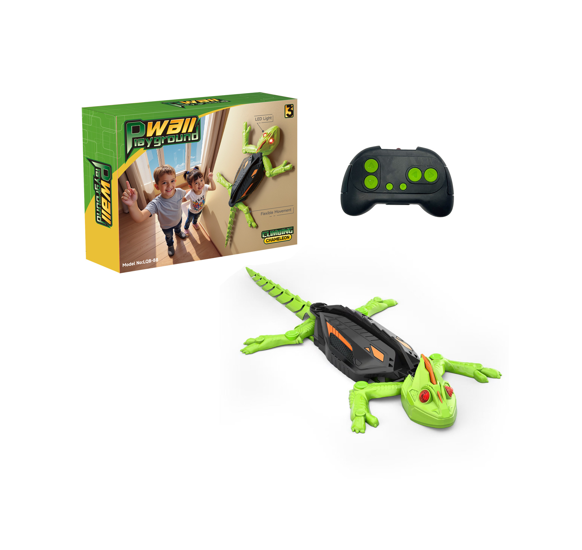 Wall Crawler Gecko Remote Control Toy Electric Lizard Toy with LED ...