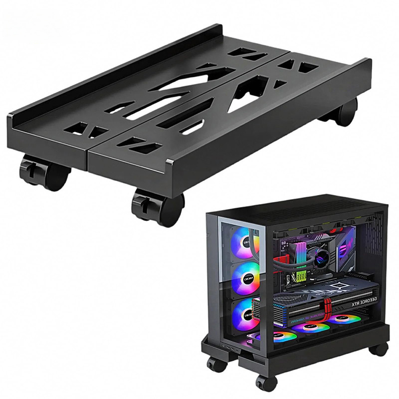 Elevated Scalable Computer Case Bracket Host Cooling Rack With Caster ...