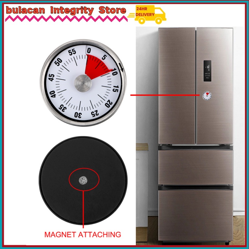 Magnetic Kitchen Timer Stainless Steel timer Kitchen Cooking Mechanical ...